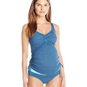 NWT PregO Swimwear Maternity Dot Twist Tankini Set